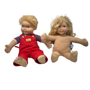 Vintage Playskool My Buddy and Kid Sister Dolls Blonde Blue Eyes 21" 1985